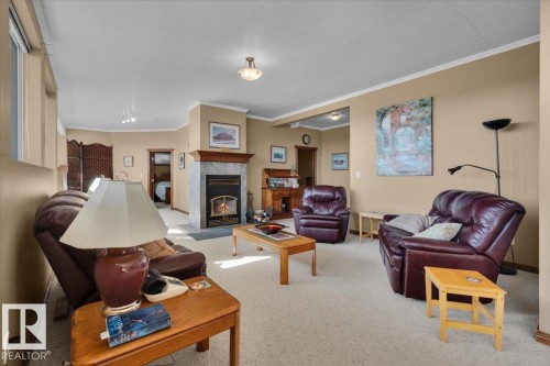 24703 Meridian Street, Edmonton, AB - Indoor Photo Showing Living Room With Fireplace