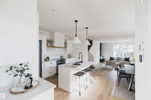 4216 121 Street, Edmonton, AB - Indoor Photo Showing Kitchen With Upgraded Kitchen