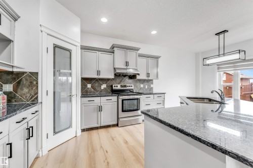 3319 18 Street, Edmonton, AB - Indoor Photo Showing Kitchen With Double Sink With Upgraded Kitchen