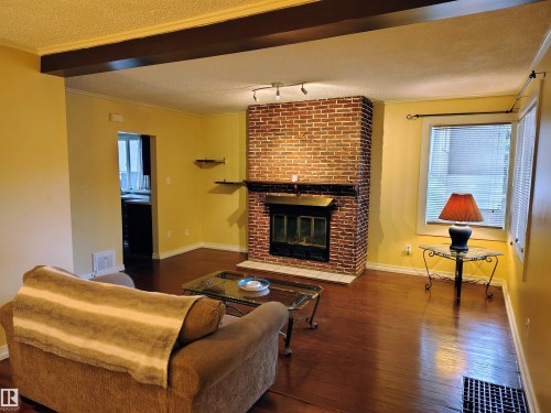 11343 69 Street, Edmonton, AB - Indoor Photo Showing Living Room With Fireplace