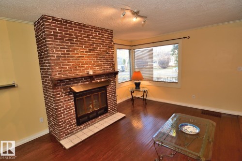 11343 69 Street, Edmonton, AB - Indoor Photo Showing Living Room With Fireplace