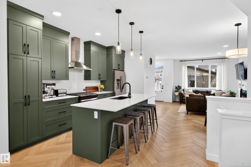 3847 Chrustawka Place, Edmonton, AB - Indoor Photo Showing Kitchen With Upgraded Kitchen