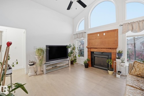1324 70 Street, Edmonton, AB - Indoor Photo Showing Living Room With Fireplace