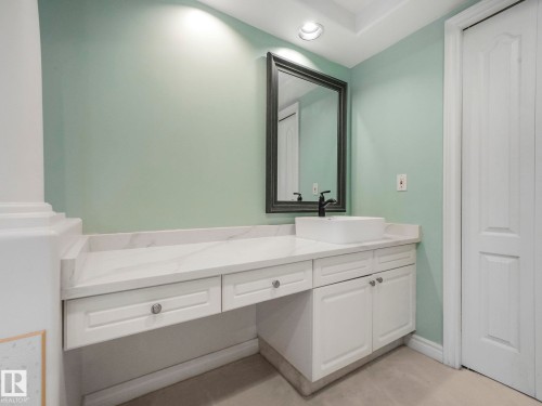 Bathroom with vanity and recessed lighting - 316 Burton Road, Edmonton, AB - Indoor Photo Showing Bathroom