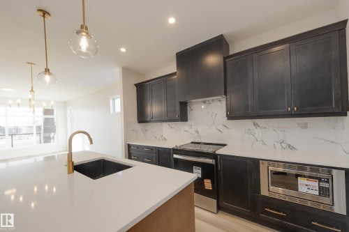172 Stonehouse Way, Leduc, AB - Indoor Photo Showing Kitchen With Upgraded Kitchen