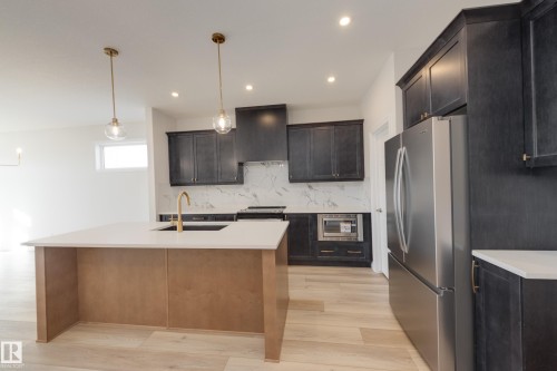 172 Stonehouse Way, Leduc, AB - Indoor Photo Showing Kitchen With Stainless Steel Kitchen With Upgraded Kitchen