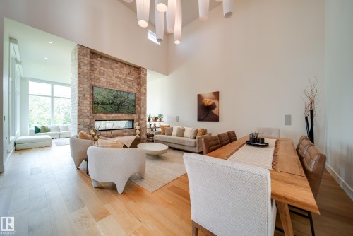 705 Howatt Drive, Edmonton, AB - Indoor Photo Showing Living Room With Fireplace
