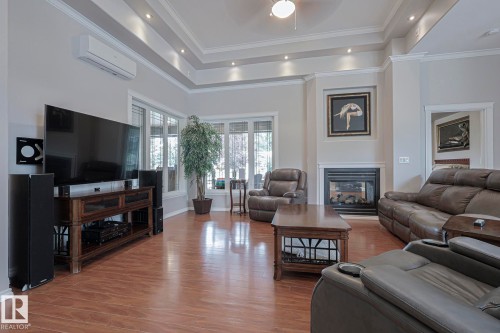 4 Third Avenue, Entwistle, AB - Indoor Photo Showing Living Room With Fireplace