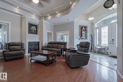4 Third Avenue, Entwistle, AB - Indoor Photo Showing Living Room With Fireplace