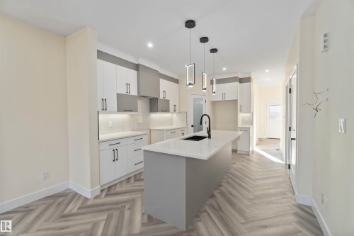 8319 81Ave, Edmonton, AB - Indoor Photo Showing Kitchen With Upgraded Kitchen