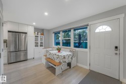 Foyer entrance with recessed lighting and light wood finished floors - 