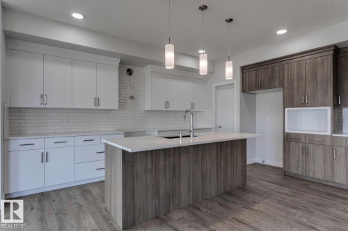 19011 20 Avenue, Edmonton, AB - Indoor Photo Showing Kitchen With Upgraded Kitchen