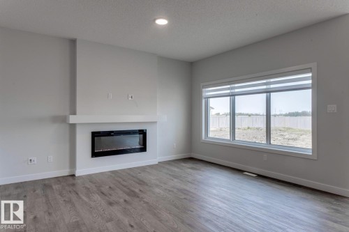 19011 20 Avenue, Edmonton, AB - Indoor Photo Showing Living Room With Fireplace