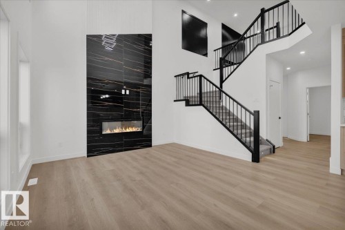 3904 41 Avenue, Beaumont, AB - Indoor With Fireplace