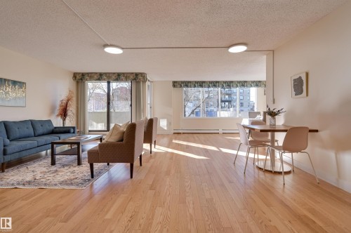 205 8340 Jasper Avenue, Edmonton, AB - Indoor Photo Showing Living Room