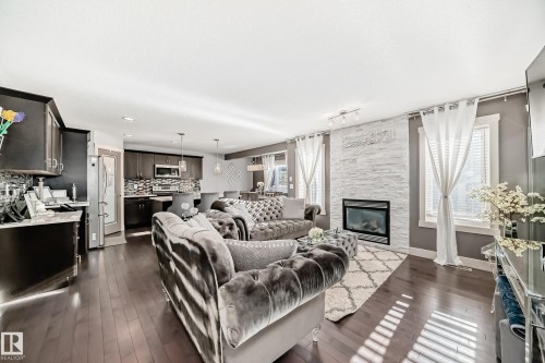 14027 161 Avenue, Edmonton, AB - Indoor Photo Showing Living Room With Fireplace