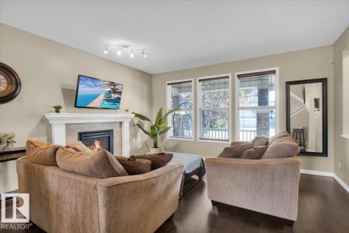 625 Allard Boulevard, Edmonton, AB - Indoor Photo Showing Living Room With Fireplace