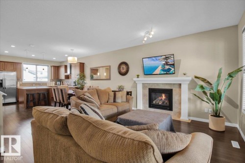 625 Allard Boulevard, Edmonton, AB - Indoor Photo Showing Living Room With Fireplace