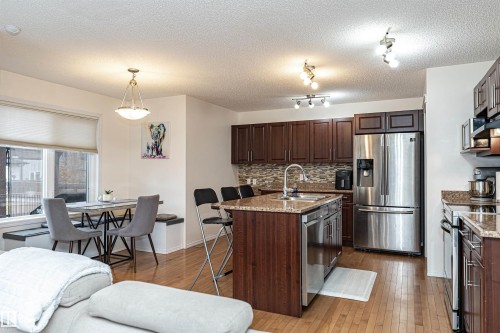 38 Rue Bouchard, Beaumont, AB - Indoor Photo Showing Kitchen With Stainless Steel Kitchen