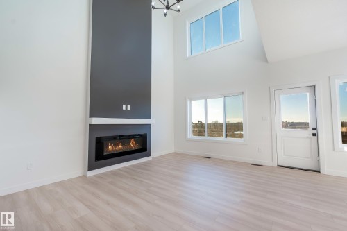 2032 210 Street, Edmonton, AB - Indoor Photo Showing Living Room With Fireplace