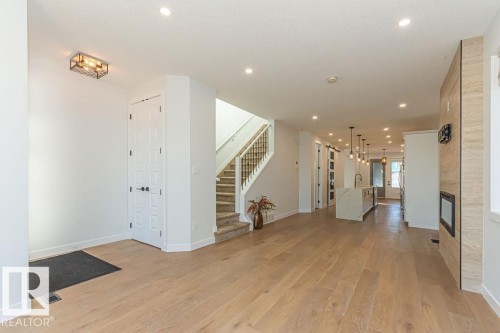 9740 152 Street, Edmonton, AB - Indoor Photo Showing Other Room With Fireplace