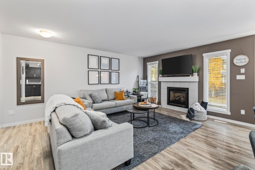 15 Roberge Close, St. Albert, AB - Indoor Photo Showing Living Room With Fireplace