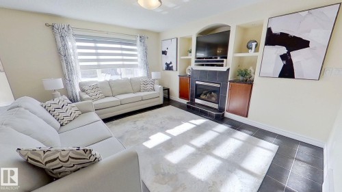 14029 145 Avenue, Edmonton, AB - Indoor Photo Showing Living Room With Fireplace