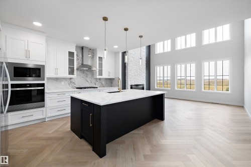 32 Cannes Cove, St. Albert, AB - Indoor Photo Showing Kitchen With Upgraded Kitchen