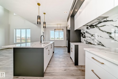 14 Tenuto Link, Spruce Grove, AB - Indoor Photo Showing Kitchen With Upgraded Kitchen