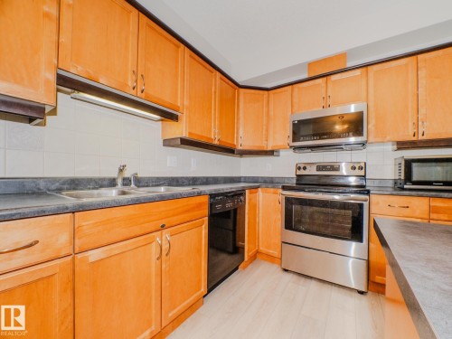 209 12111 51 Avenue, Edmonton, AB - Indoor Photo Showing Kitchen With Double Sink