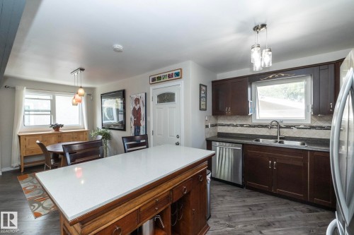 3418 120 Avenue, Edmonton, AB - Indoor Photo Showing Kitchen With Double Sink