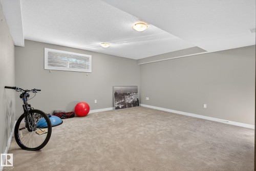 Exercise room featuring carpet flooring and a textured ceiling - 117 7293 South Terwillegar Drive, Edmonton, AB - Indoor