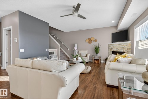 117 7293 South Terwillegar Drive, Edmonton, AB - Indoor Photo Showing Living Room With Fireplace