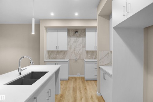 9828 219 Street, Edmonton, AB - Indoor Photo Showing Kitchen With Double Sink