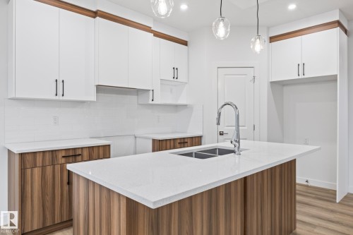 95 Ficus Way, Fort Saskatchewan, AB - Indoor Photo Showing Kitchen With Double Sink With Upgraded Kitchen
