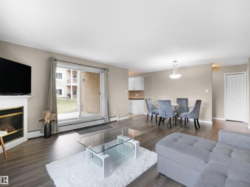 102 10511 42 Avenue, Edmonton, AB - Indoor Photo Showing Living Room With Fireplace