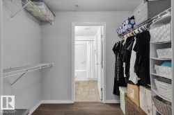 Spacious closet featuring dark wood finished floors - 