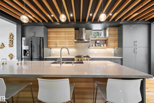 9803 74 Avenue, Edmonton, AB - Indoor Photo Showing Kitchen With Double Sink