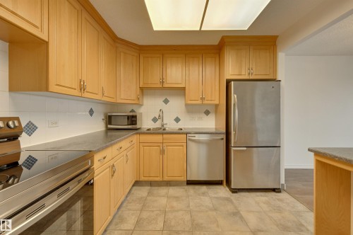 1204 11027 87 Avenue, Edmonton, AB - Indoor Photo Showing Kitchen With Double Sink