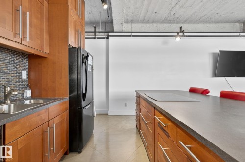 201 10355 105 Street, Edmonton, AB - Indoor Photo Showing Kitchen With Double Sink