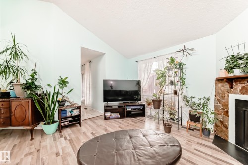 14159 26 Street, Edmonton, AB - Indoor Photo Showing Living Room With Fireplace