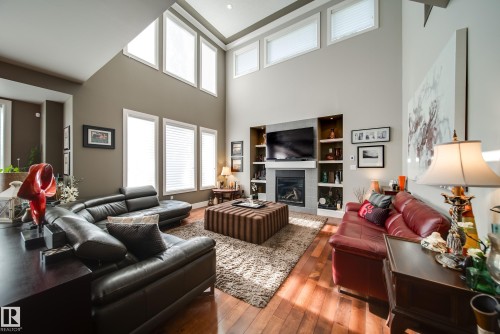 5410 Mcluhan End End, Edmonton, AB - Indoor Photo Showing Living Room With Fireplace