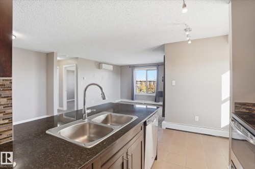 402 11803 22 Avenue, Edmonton, AB - Indoor Photo Showing Kitchen With Double Sink