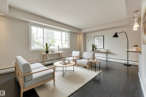 104 10140 115 Street, Edmonton, AB - Indoor Photo Showing Living Room