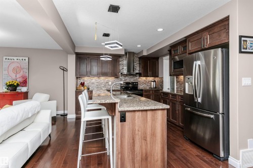 17523 12 Avenue, Edmonton, AB - Indoor Photo Showing Kitchen With Double Sink With Upgraded Kitchen
