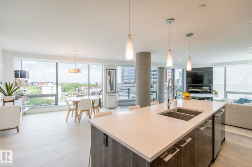 601 11969 Jasper Avenue, Edmonton, AB - Indoor Photo Showing Kitchen With Double Sink With Upgraded Kitchen