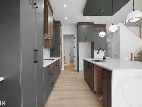 1113 Gyrfalcon Crescent, Edmonton, AB - Indoor Photo Showing Kitchen With Upgraded Kitchen