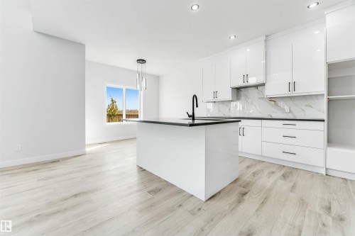 100 Eldridge Point(E), St. Albert, AB - Indoor Photo Showing Kitchen With Upgraded Kitchen
