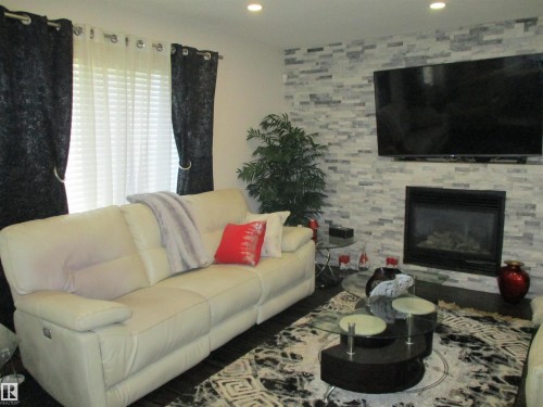 14043 134 Street, Edmonton, AB - Indoor Photo Showing Living Room With Fireplace