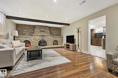 13016 79 Street, Edmonton, AB - Indoor Photo Showing Living Room With Fireplace